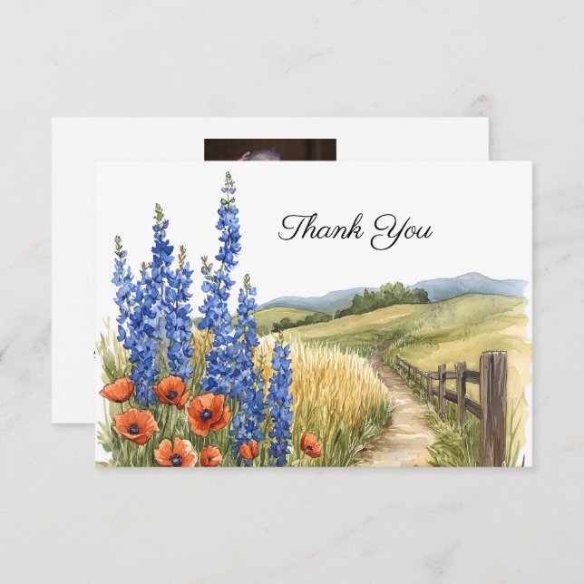 Cartão De Agradecimento Patryside Funeral Bereavement Foto Muito Obrigado (Frente/Verso)