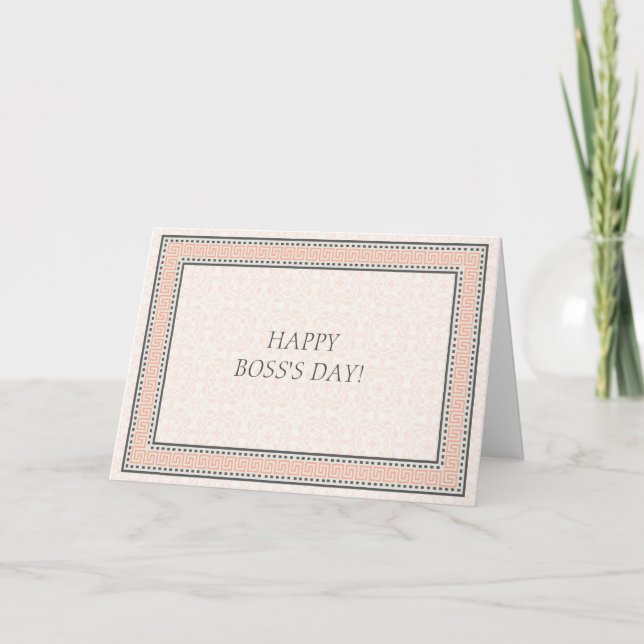 Cartão De Agradecimento Patterns & Borders 1 Happy Boss's Day Card (Frente)