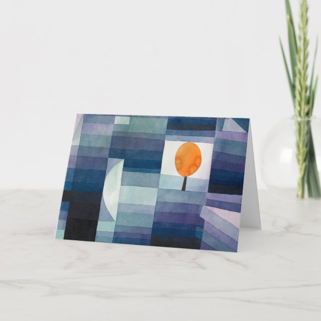 Cartão De Agradecimento Paul Klee Abstrato Tree Blue Painting (Frente)