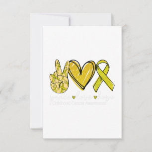Cartão De Agradecimento Paz Amor Esperança Consciência do Cancer Infantil