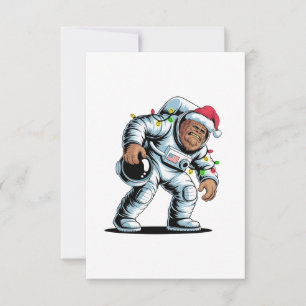 Cartão De Agradecimento Pé Grande Sasquatch Astronauta Natal 2026 Feriado