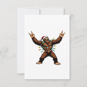 Cartão De Agradecimento Pé Grande Sasquatch Chifres de Diabo Natal 2026 Ro