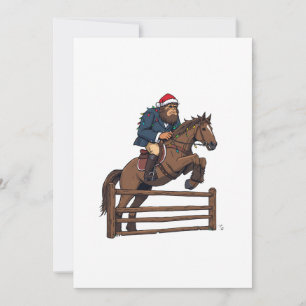 Cartão De Agradecimento Pé Grande Sasquatch Equestre Cavalgada de Natal Ca