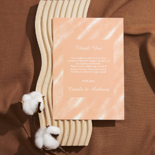 Cartão De Agradecimento Peach Fuzz Color Watercolor Abstrato Patterno