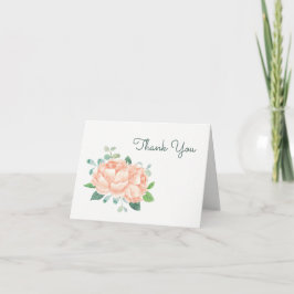 Cartão de Agradecimento Peach Peony