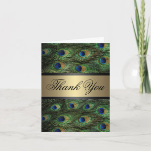 Cartão De Agradecimento Peacock Feather Thank You Card