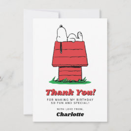 Cartão De Agradecimento Peanuts Snoopy Dog House Birthday Thank You Card