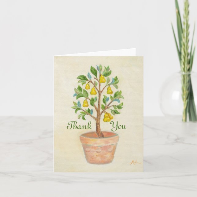 Cartão De Agradecimento Pear Tree thank you card (Frente)