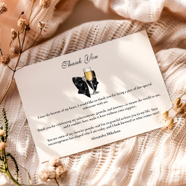 Cartão De Agradecimento Pearl Champagne Glass Graduation