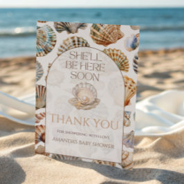 Cartão De Agradecimento Pearl Under The Sea You Soon Girl Baby Shower