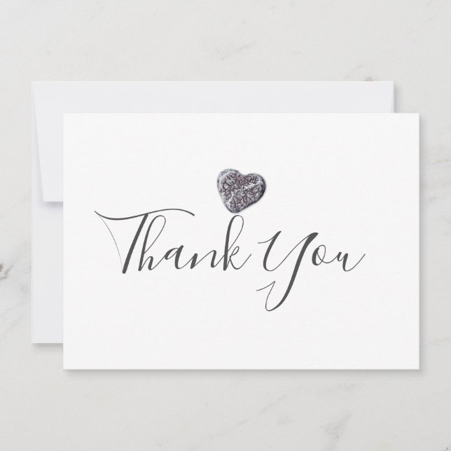 Cartão De Agradecimento Pebble Heart Discovery Obrigado (Frente)