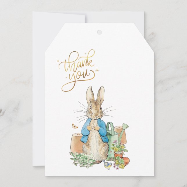 Cartão De Agradecimento Pedro o coelho Obrigado (Frente)