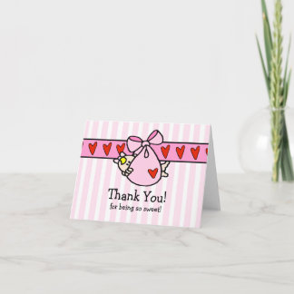 Cartão De Agradecimento Peeking Baby Girl BundleObrigado Nota