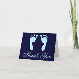 Cartão De Agradecimento Pegadas de Bebê (Menino)