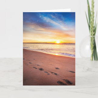 Cartão De Agradecimento Pegadas no Poema da Areia