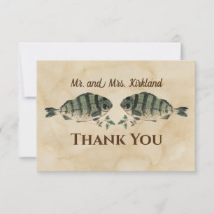 Cartão De Agradecimento Peixes Aquarela Vintage Personalizados