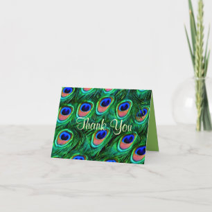 Cartão De Agradecimento Penas de peacock_