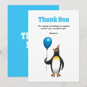 Cartão De Agradecimento Penguin Birthday