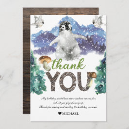 Cartão De Agradecimento Penguin Birthday Winter