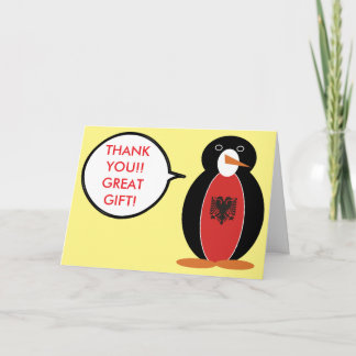 Cartão De Agradecimento Penguin Senhora Personalizada Albânia Obrigada