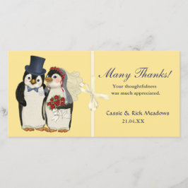 Cartão De Agradecimento Penguin Wedding