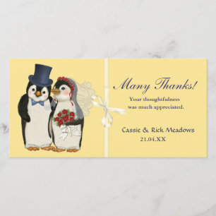 Cartão De Agradecimento Penguin Wedding