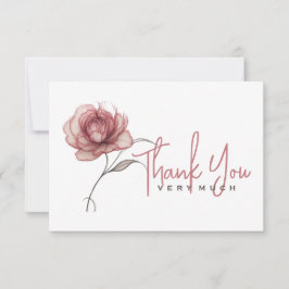 Cartão De Agradecimento Pensão rosa Muito obrigado