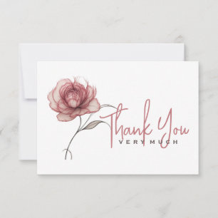 Cartão De Agradecimento Pensão rosa Muito obrigado