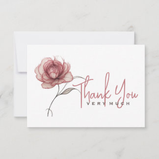Cartão De Agradecimento Pensão rosa Muito obrigado