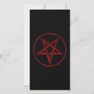 Cartão De Agradecimento Pentagrama do Diabo Vermelho