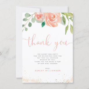 Cartão De Agradecimento Peônias de aquarela Eucalyptus Greenery Obrigado
