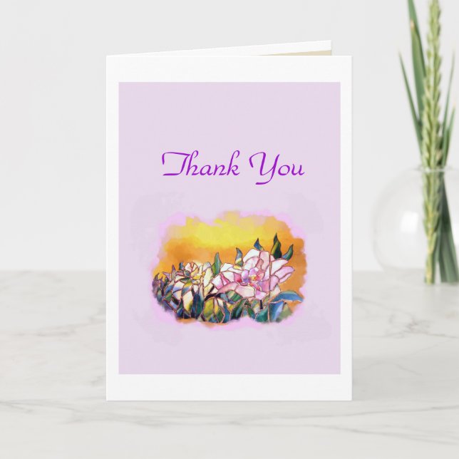 Cartão De Agradecimento Peony　GREETING CARD vertical (Frente)