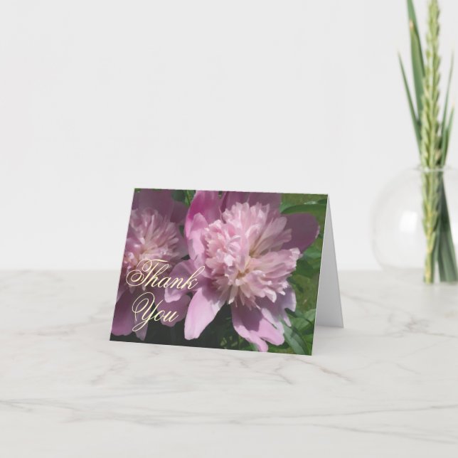 Cartão De Agradecimento Peony Thank You Note Card (Frente)