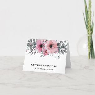 Cartão De Agradecimento Peony Watercolor Floral Personalizado