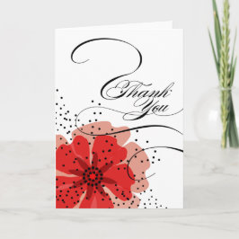 Cartão De Agradecimento Pepper Poppies Thank You 2 red