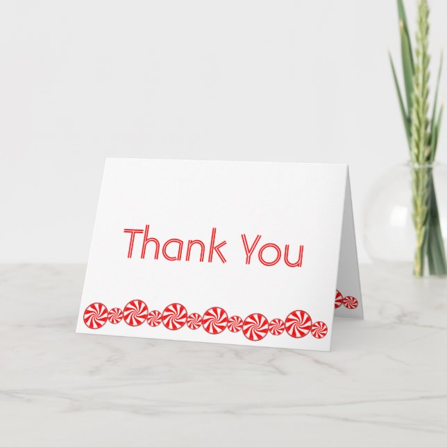 Cartão De Agradecimento Peppermint Candy THANK YOU (with message) (Frente)