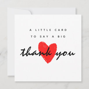 Cartão De Agradecimento Pequena carta para dizer grande obrigado simples