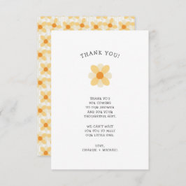 Cartão De Agradecimento Pequena chá de fraldas Daisy, obrigado nota