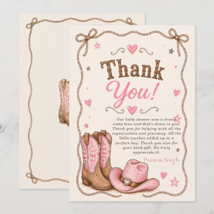 Cartão De Agradecimento Pequena Cowgirl Está a Caminho Menina Chá de Bebê