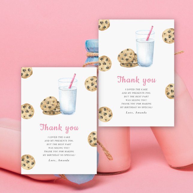 Cartão De Agradecimento Pequena doce festa de aniversário de Cookie obriga (Criador carregado)