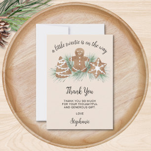 Cartão De Agradecimento Pequena Doçura Bolo de Natal Baby Shower