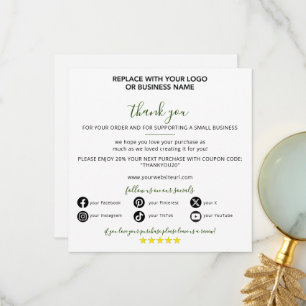 Cartão De Agradecimento Pequena empresa Obrigado pelo seu pedido