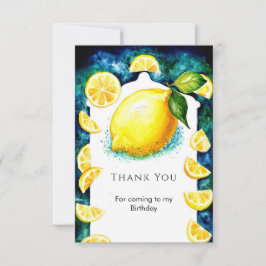 Cartão De Agradecimento Pequeno Aniversário Colorido de Limão