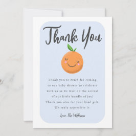 Cartão De Agradecimento Pequeno Chá de fraldas Azul Cutie