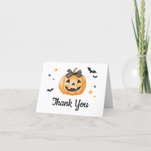 Cartão De Agradecimento Pequeno Chá de fraldas de Abóbora Spooky