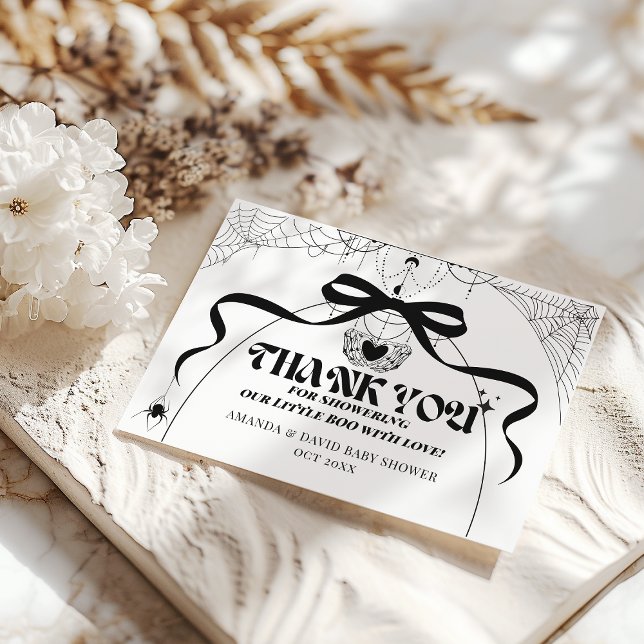 Cartão De Agradecimento Pequeno Chá de fraldas de Dia das Bruxas Gótico Mí (Criador carregado)