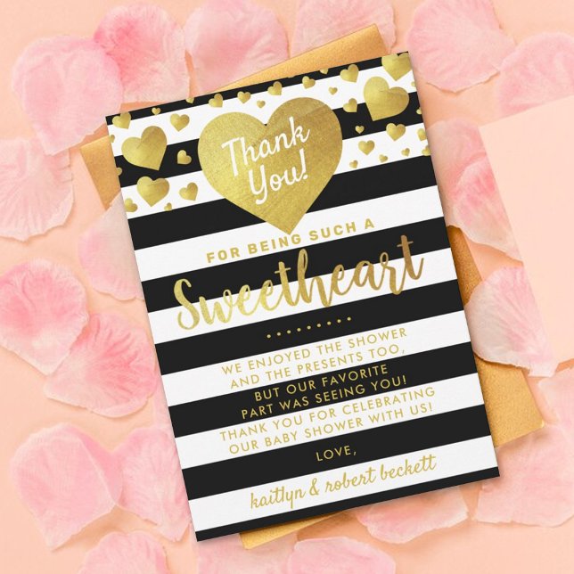 Cartão De Agradecimento Pequeno Chá de fraldas de Dia de os namorados Swet (Criador carregado)