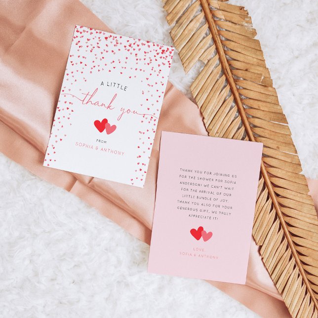 Cartão De Agradecimento Pequeno Chá de fraldas Namorados Swetheart Obrigad (Criador carregado)