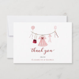 Cartão De Agradecimento Pequeno Chá de fraldas Swetheart Personalizado