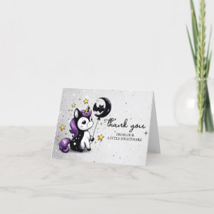 Cartão De Agradecimento Pequeno Chá de fraldas Unicorn